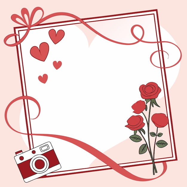 Cadre de la Saint-Valentin avec des cœurs romantiques Décoration sur le thème de l'amour et bordures élégantes