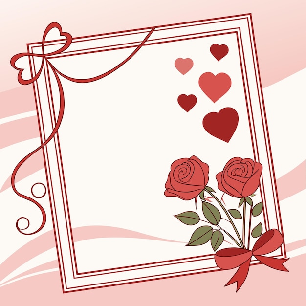 Cadre de la Saint-Valentin avec des cœurs romantiques Décoration sur le thème de l'amour et bordures élégantes