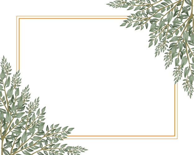 cadre simple avec feuille verte et branche