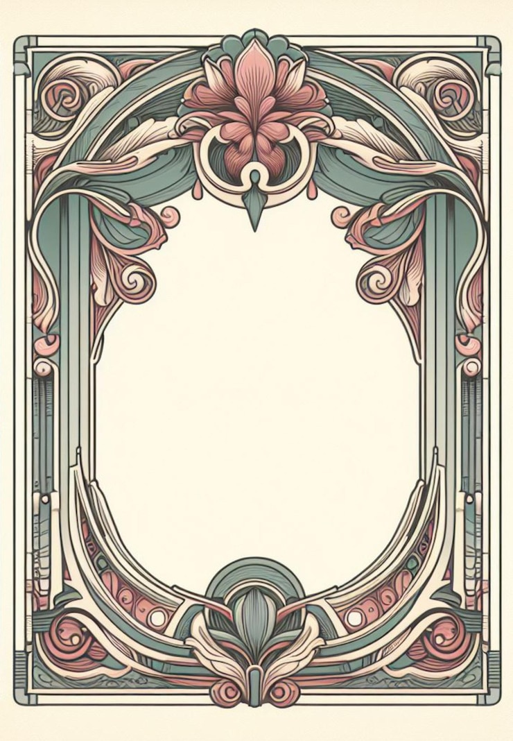 Vecteur cadre de style art nouveau vintage dans des tons doux