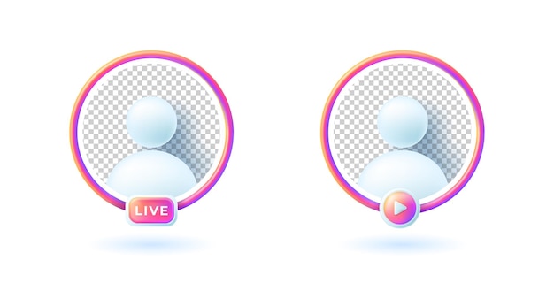 Cadre Utilisateur D'avatar Vidéo En Direct Sur Les Médias Sociaux