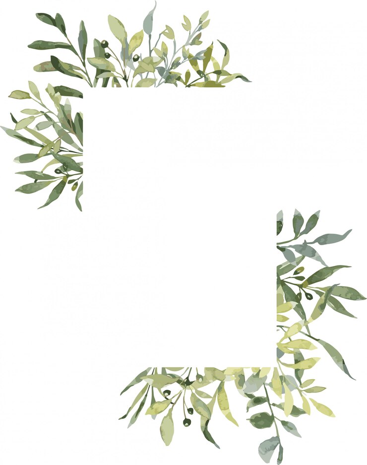 Vecteur cadre de verdure peint à la main aquarelle. clipart numérique.
