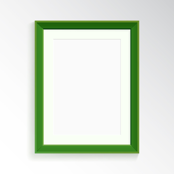 Vecteur un cadre vert réaliste pour la photographie ou la peinture.