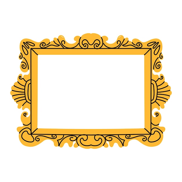 Cadre vintage Bord d'image Divers éléments décoratifs isolés différentes formes dans le style doodle