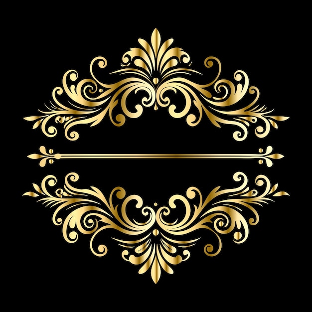 Cadre vintage doré dans le style baroque Élément orné pour la conception Illustration vectorielle