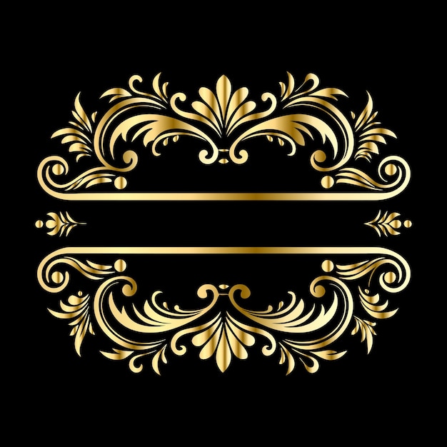 Cadre vintage doré dans le style baroque Élément orné pour la conception Illustration vectorielle