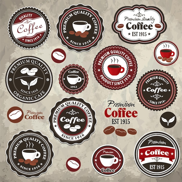 Cadre vintage avec modèle d'étiquette de café
