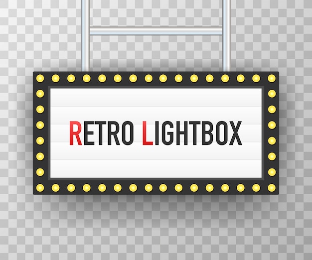 Cadre Vintage De Panneau D'affichage Rétro Lightbox. Lightbox Avec Un Design Personnalisable.
