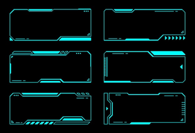 Vecteur cadres abstraits technologie interface futuriste conception vectorielle hud