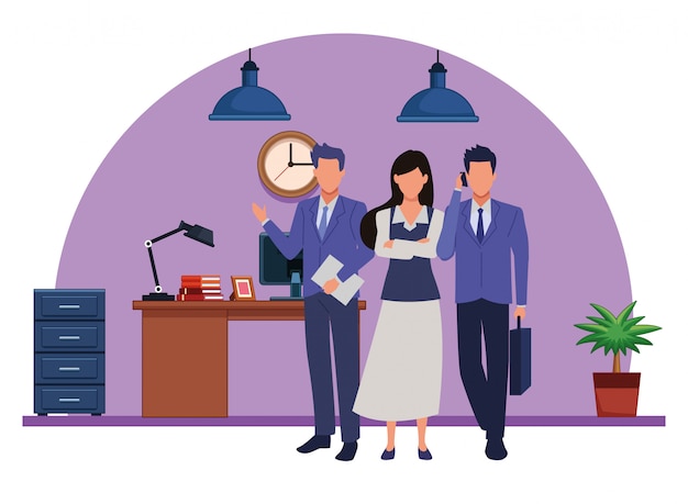 Cadres d'affaires avec des outils