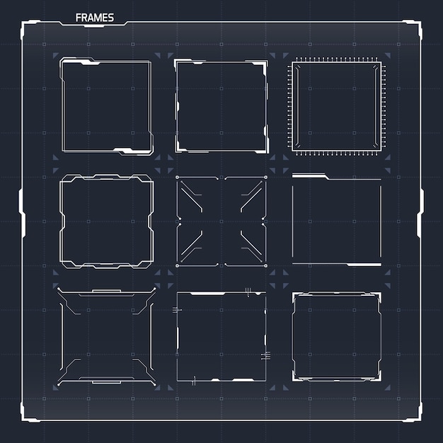 Cadres carrés SciFi Ui