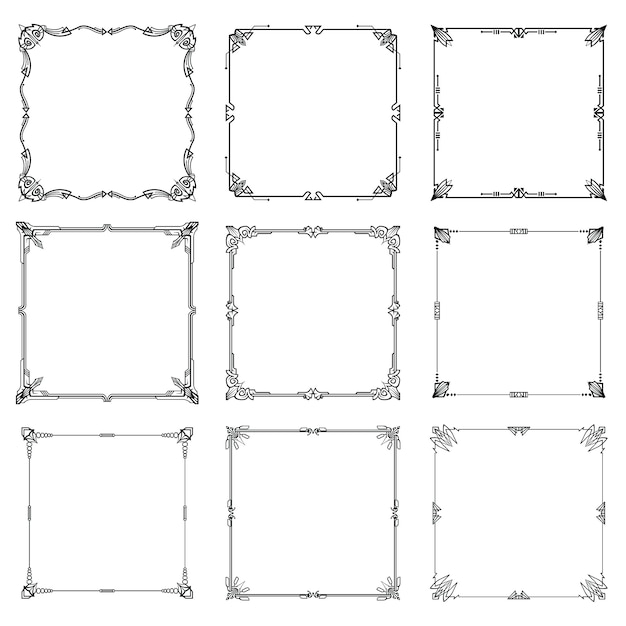 Cadres Décoratifs Et Bordures Abstraites Proportions De Rectangle Définies.