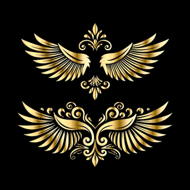 Des cadres élégants avec des icônes vintage d'ange Cupidon et d'oiseau.