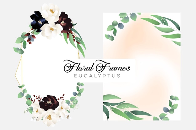 cadres floraux d'eucalyptus