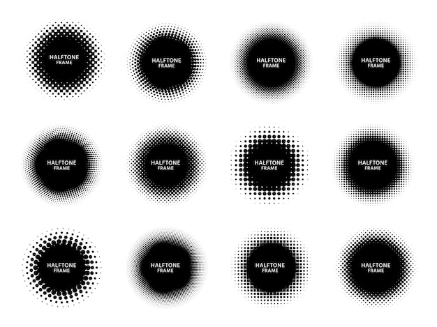 Cadres En Forme De Demi-teintes Rondes.