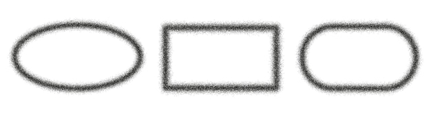 Les cadres à grain d'ellipse et de rectangle ont une bordure à points