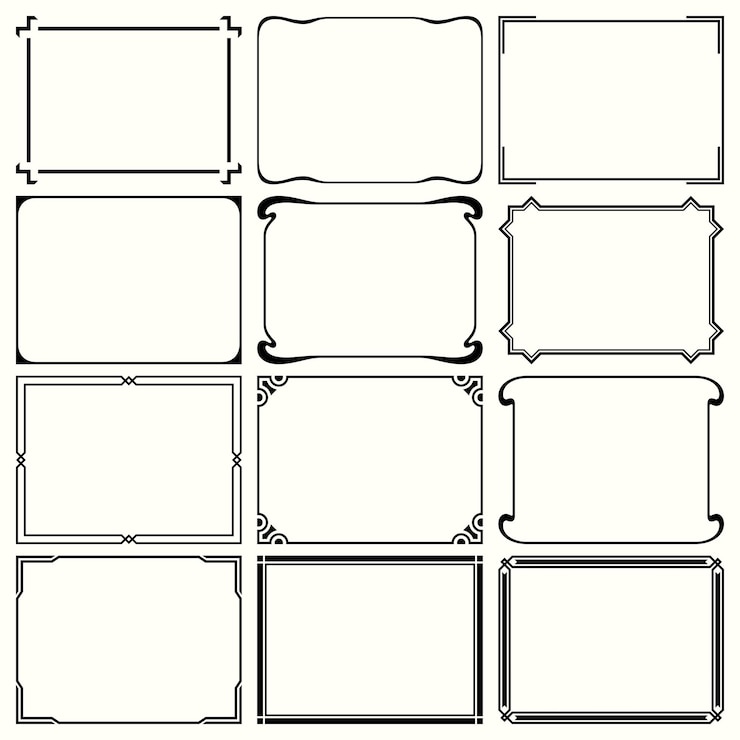 Vecteur cadres simples décoratifs (set 15)