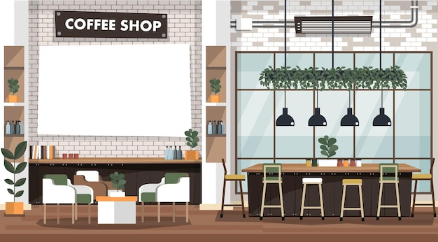 café-bar café-restaurant Illustration de style plat vecteur EPS 10