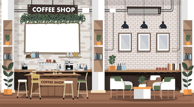 café-bar café-restaurant Illustration de style plat vecteur EPS 10
