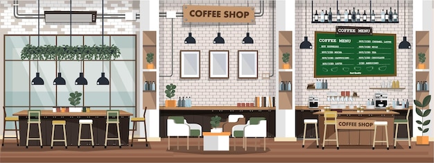 café-bar café-restaurant Illustration de style plat vecteur EPS 10