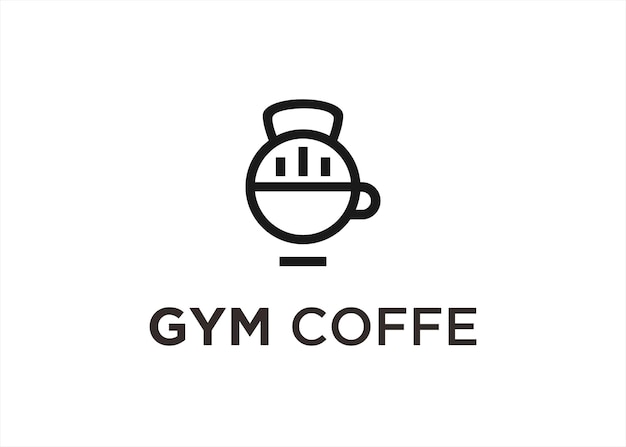 Café Fitness Logo Design Illustration Vectorielle