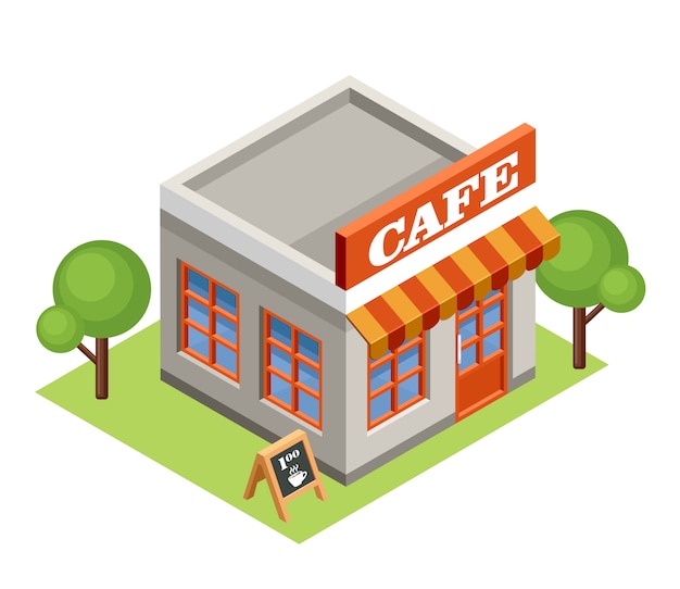 Café isométrique.