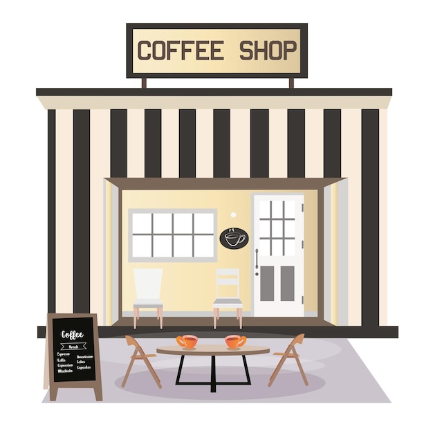 Café moderne avec mobilier
