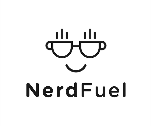 Café Nerd Logo Design Illustration Vectorielle