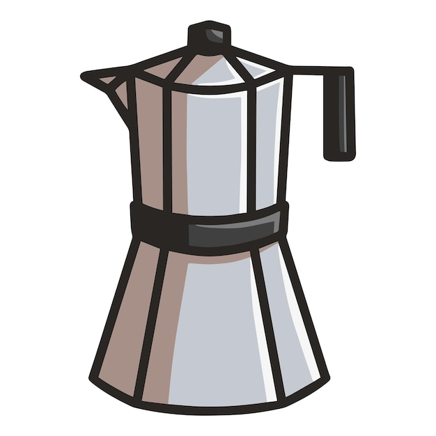 Vecteur cafetière pour café set illustration cartoon style plat