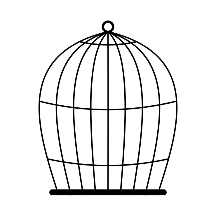 Vecteur cage d'oiseau classique simple pour garder votre animal de compagnie à la maison