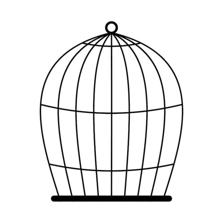 Vecteur cage d'oiseau classique simple pour garder votre animal de compagnie à la maison
