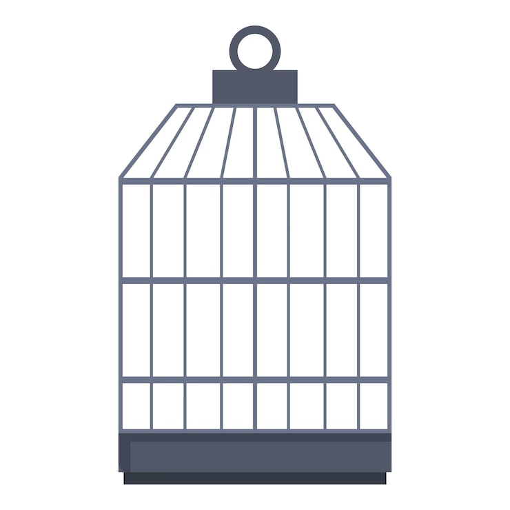 Vecteur la cage d'oiseau vide classique attend son habitant.
