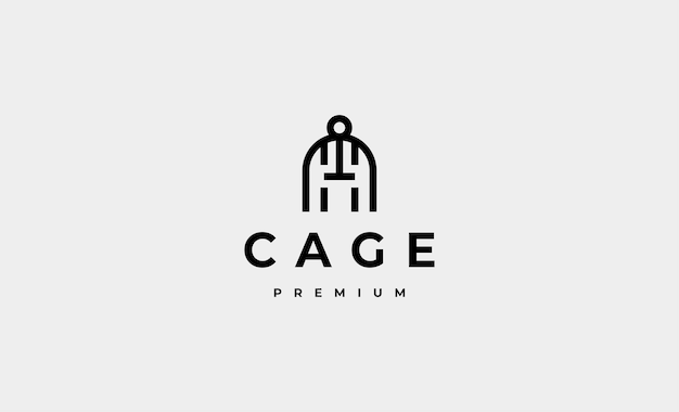 Cage Vector Logo Design Icône Illustration