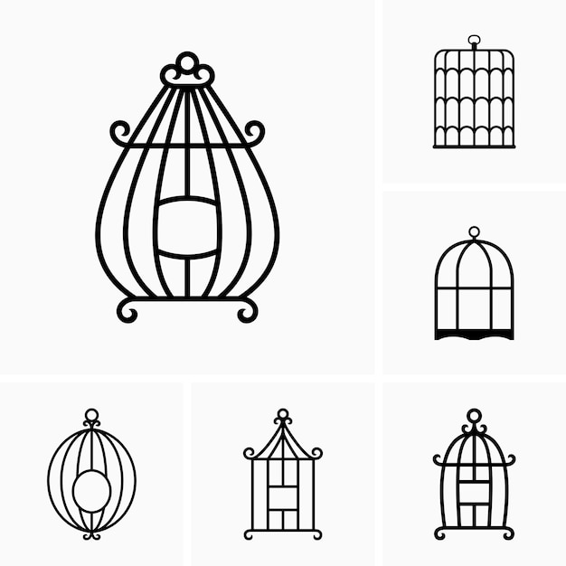 Vecteur cages pour oiseaux