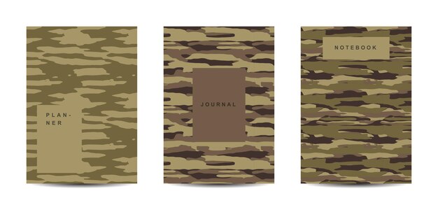 Cahier à couverture abstraite camouflage militaire et armée