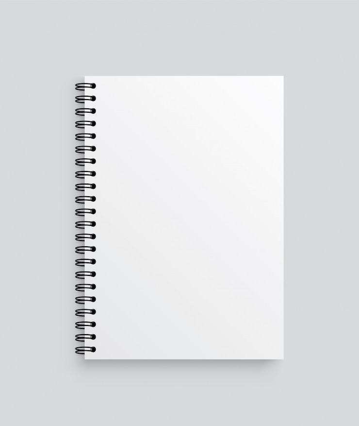 Vecteur cahier de vecteur réaliste. vue de face.