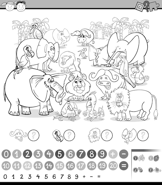 Calcul De La Page De Coloriage Du Jeu