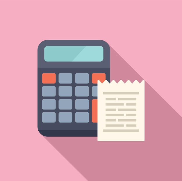 Calculatrice dessinée et icône de reçu