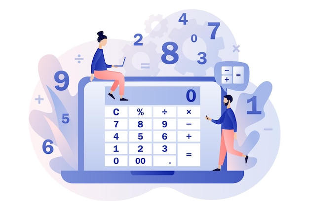 Calculatrice en ligne ou application Petites personnes avec calcul Comptabilité analyse financière tenue de livres