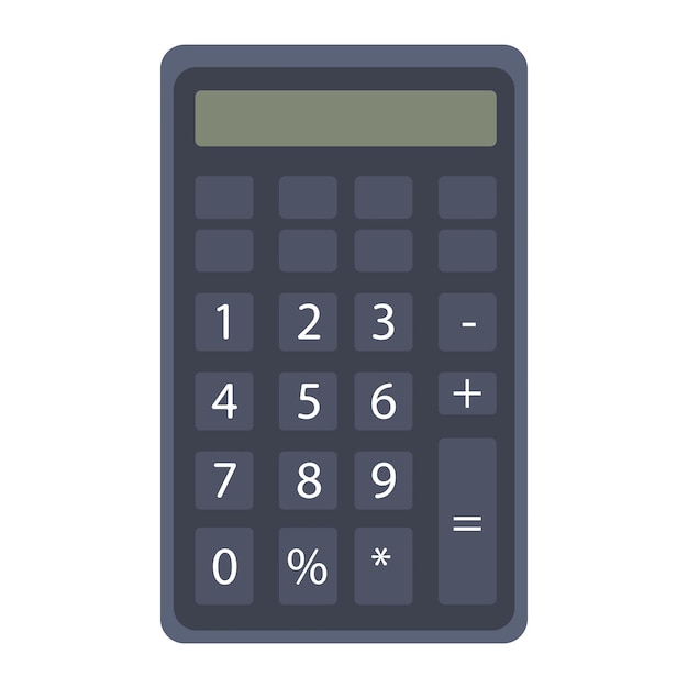 Calculatrice Noire Avec Des Nombres Et écran Pour Le Calcul Clipart Sur Fond Blanc Isolé