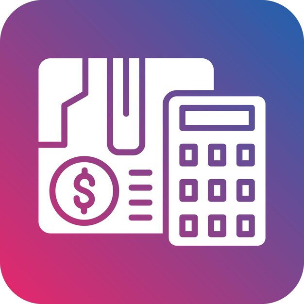 Vecteur une calculatrice avec une pièce et une calculatrice dessus