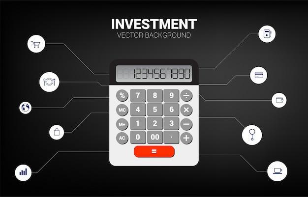 Calculatrice Vectorielle Avec éléments Fonctionnels. Concept Pour Les Informations Commerciales Et La Comptabilité