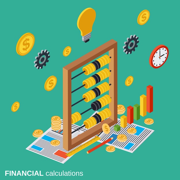 Calculs Financiers Vector Illustration De Concept