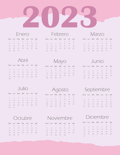 Vecteur calendario rosa español