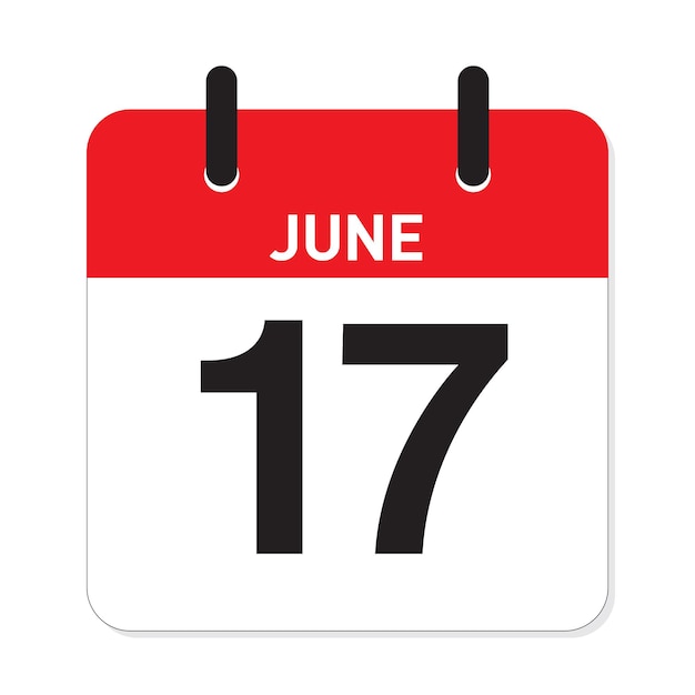Calendrier 17 juin | Vecteur Premium