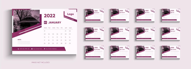 Calendrier 2022 ans Vector La semaine commence lundi Calendrier de poche mural de bureau à disposition simple