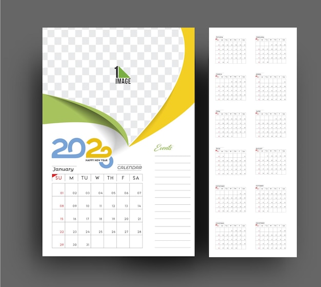 Vecteur calendrier 2023 happy new year design avec l'espace de votre image