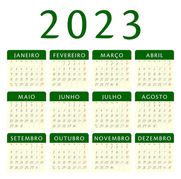 Calendrier 2023 Portugal