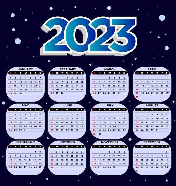 Vecteur calendrier 2023