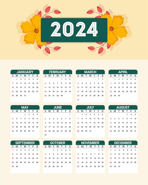 Calendrier 2024 Avec Fond Abstrait